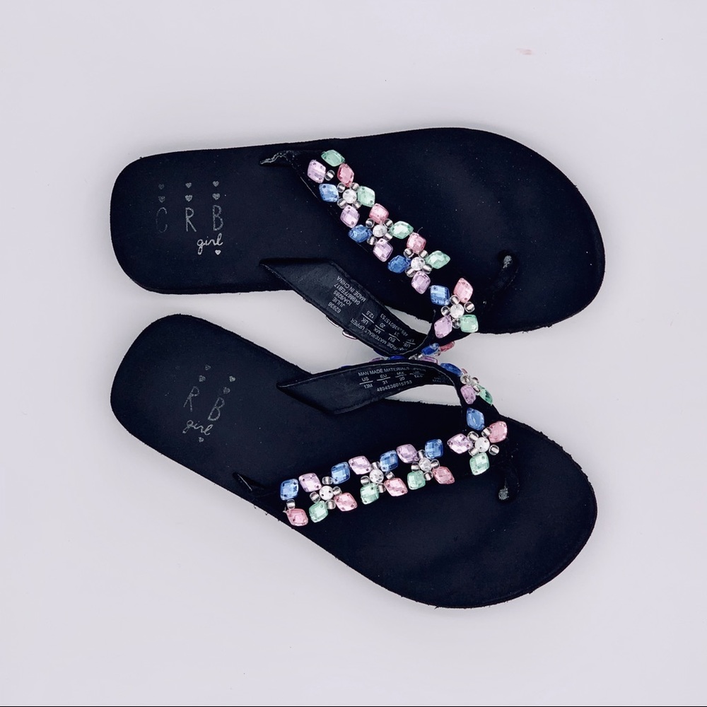 Girls Size 13 Jewel Flip Flops
